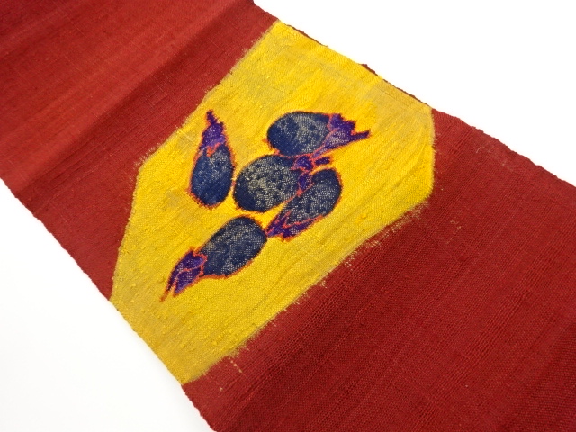 JAPANESE NAGOYA OBI / MAWATA TSUMUGI / WOVEN ABSTRACT RHOMBUS